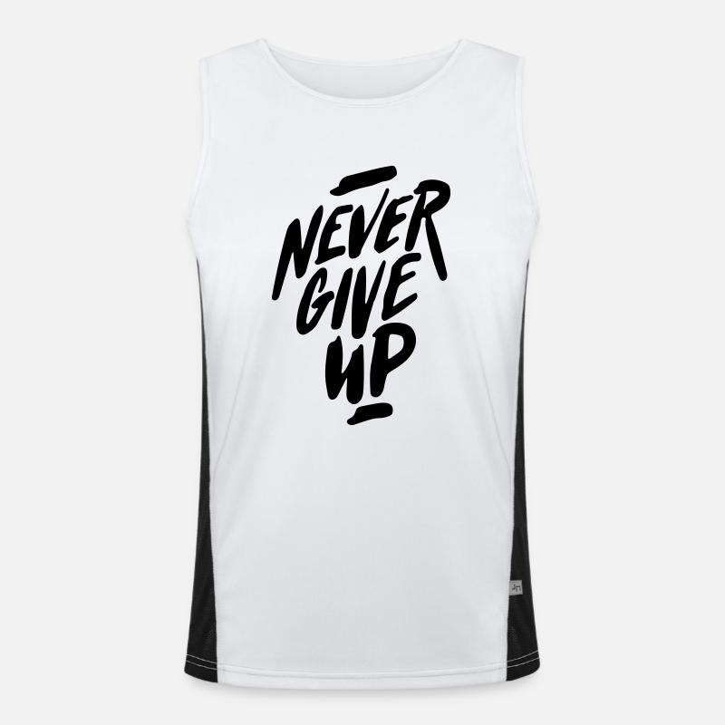 never give up Men's Functional Contrast Tank Top 