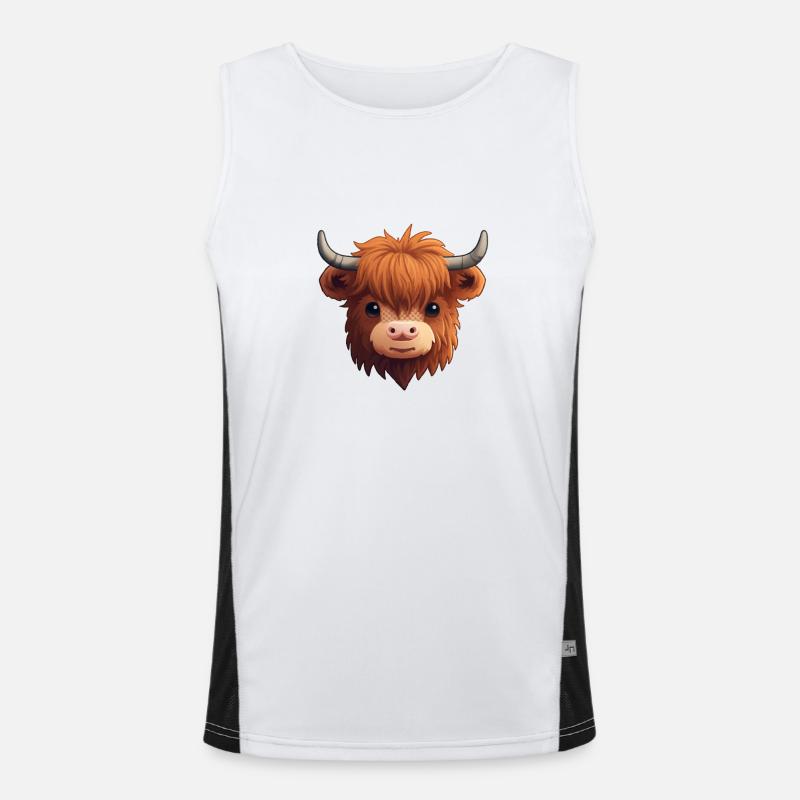 Vache Highland sucrée Débardeur respirant contrasté Homme 