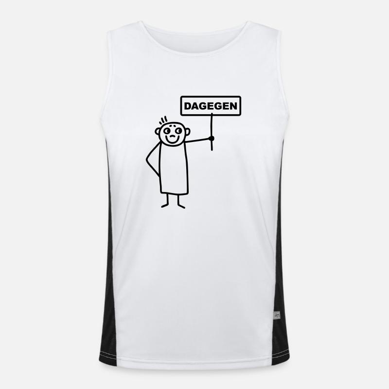 Männchen dagegen Funktionelles Kontrast-Tank Top für Männer 