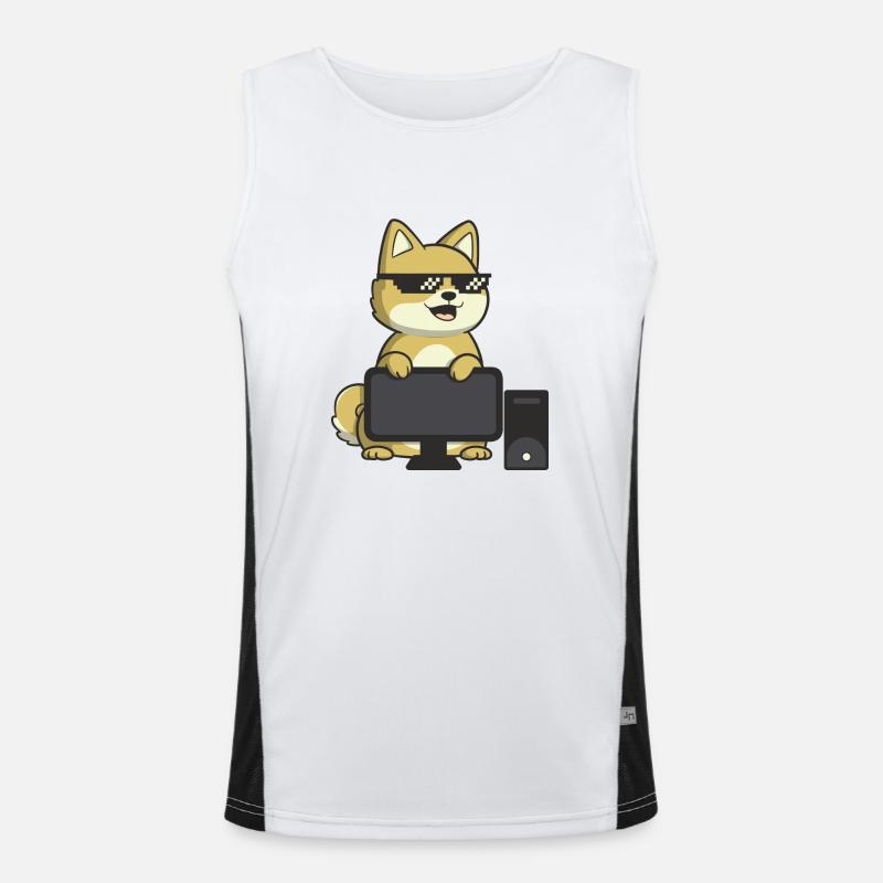 Magic Degen - Computer - Men's Functional Contrast Tank Top  - white/black