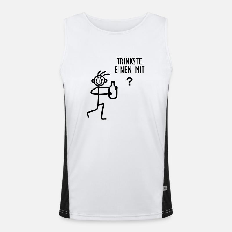 Strichmännchen - trinken Funktionelles Kontrast-Tank Top für Männer 