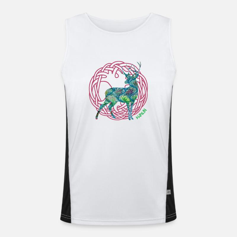 hirsch dwalin e 115 - Men's Functional Contrast Tank Top  - white/black