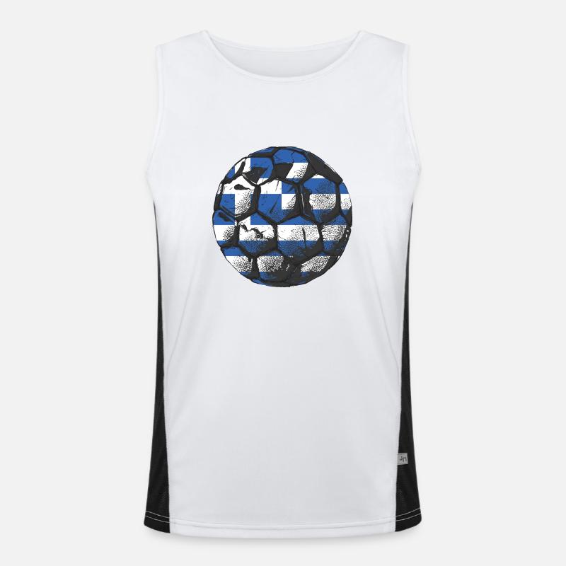 Drapeau de la Grèce Hellas Athènes Drapeau de la Grèce Débardeur respirant contrasté Homme 