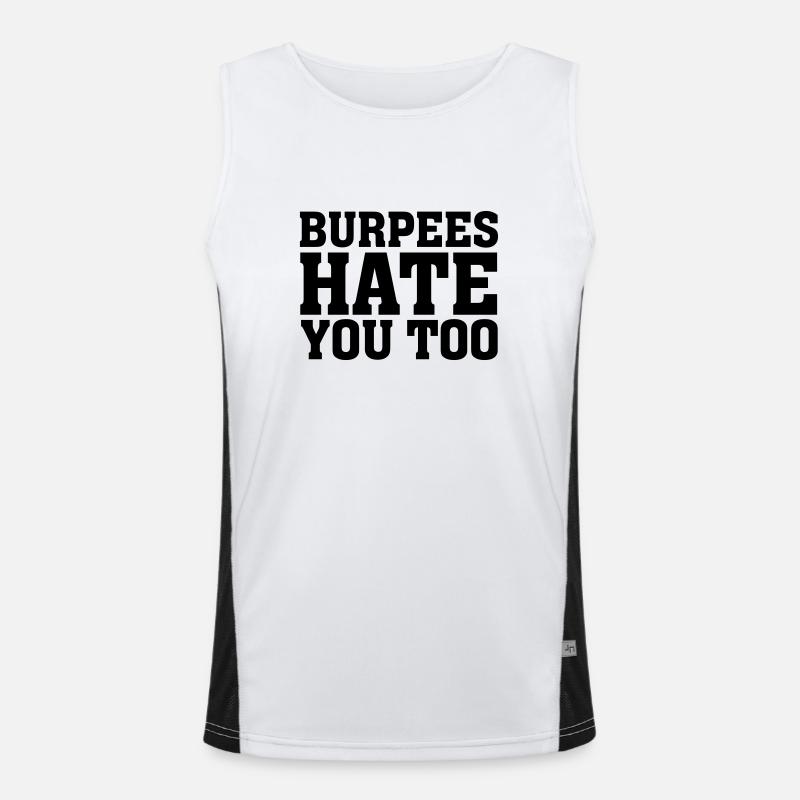 Burpees Hate You Too - Men's Functional Contrast Tank Top  - white/black
