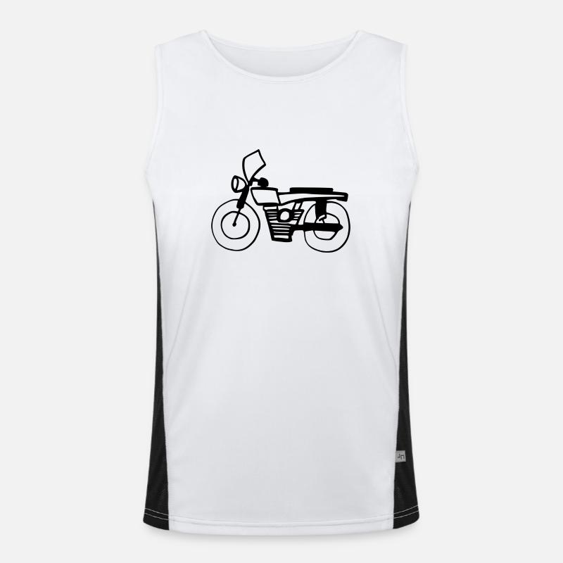 Motorcycle - Men's Functional Contrast Tank Top  - white/black