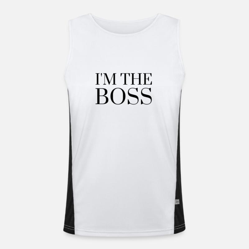 ICH BIN DER CHEF Funktionelles Kontrast-Tank Top für Männer 