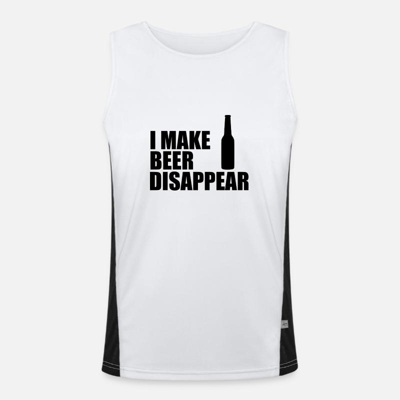 Ich lasse das Bier verschwinden Funktionelles Kontrast-Tank Top für Männer 