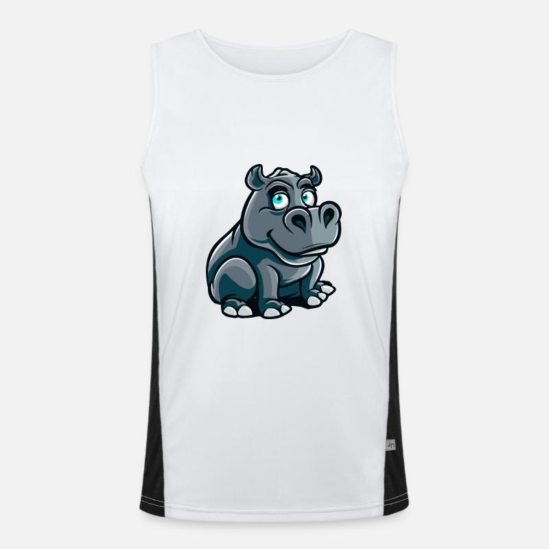 Nilpferd Comic Funktionelles Kontrast-Tank Top für Männer 