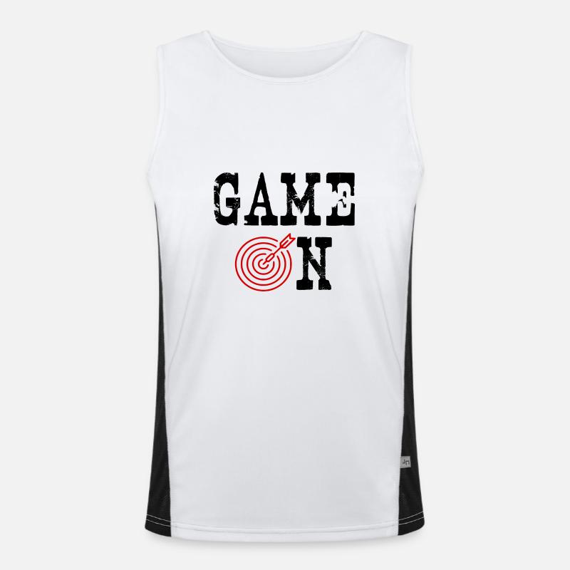 Darts Spruch Game On Dart Darten Geschenk Idee Funktionelles Kontrast-Tank Top für Männer 