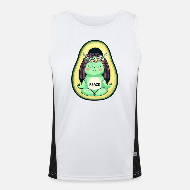 Avocado Hippie Frieden 70er Funktionelles Kontrast-Tank Top für Männer 