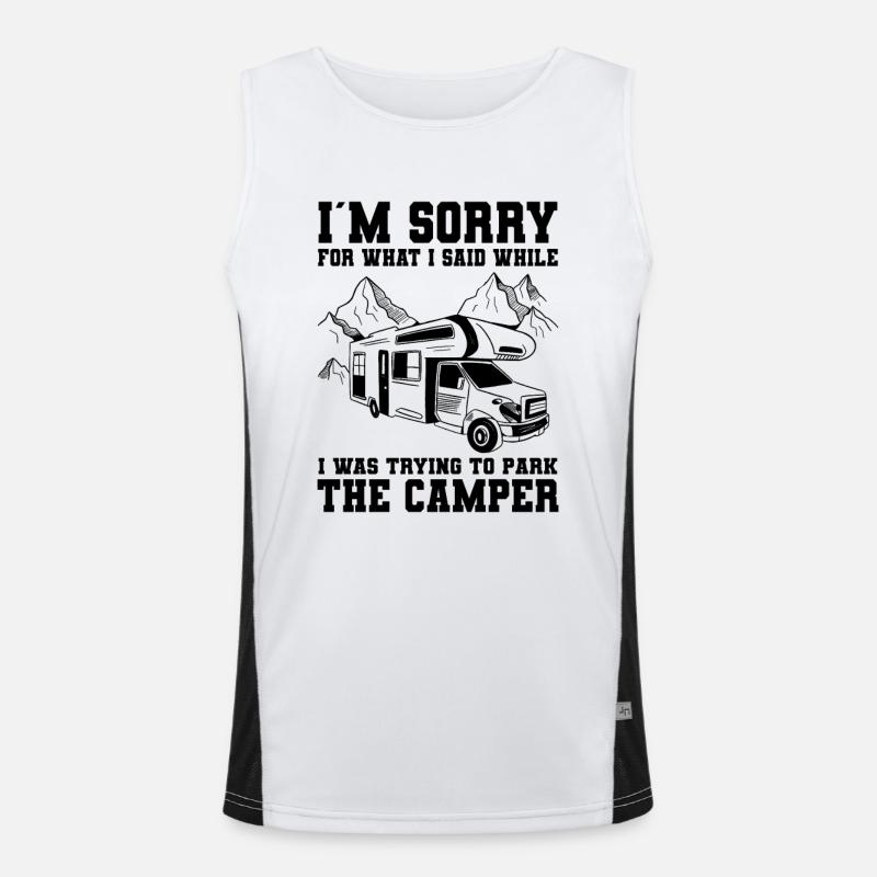 Camper - Men's Functional Contrast Tank Top  - white/black