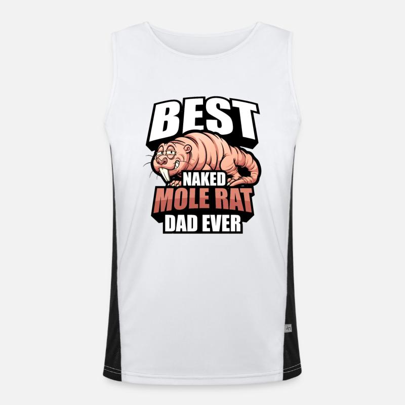 Naked mole rat dad - Men's Functional Contrast Tank Top  - white/black