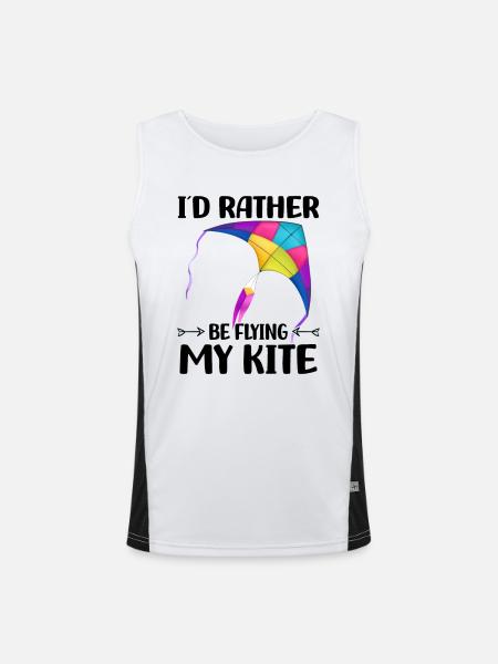 Flying kites - Men's Functional Contrast Tank Top  - white/black - Front