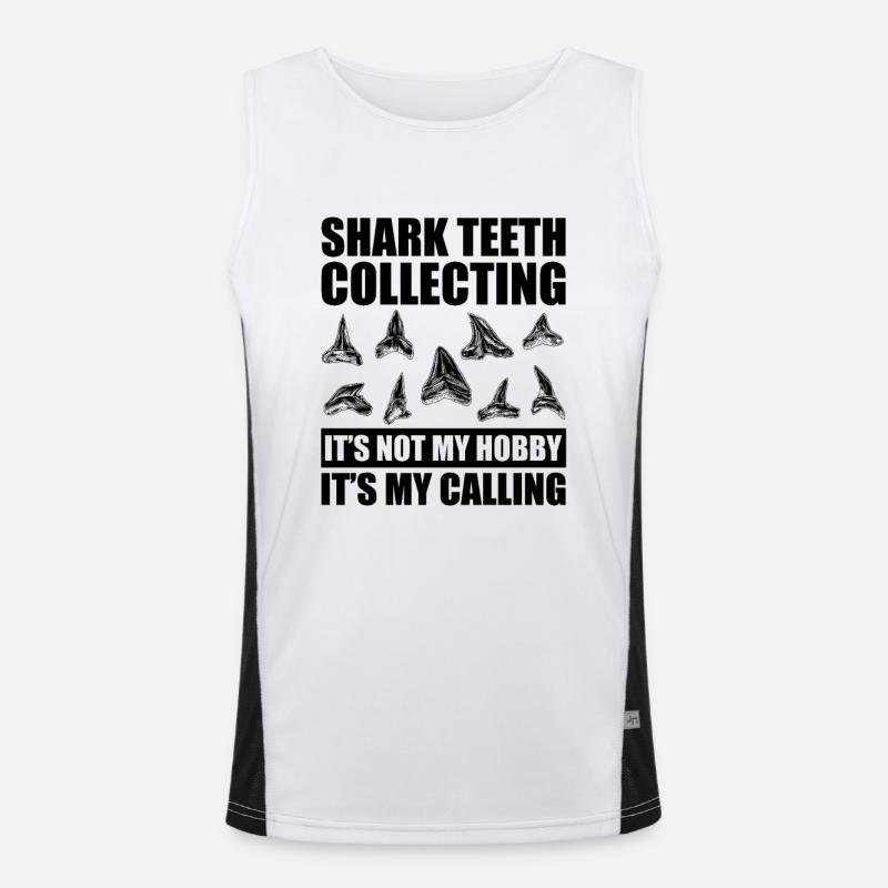 Collecting shark teeth Men's Functional Contrast Tank Top 