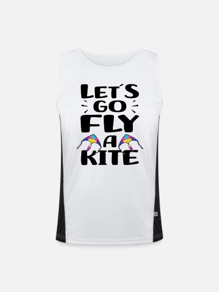 Flying kites - Men's Functional Contrast Tank Top  - white/black - Front