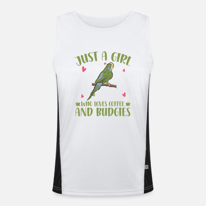 Budgerigar - Men's Functional Contrast Tank Top  - white/black