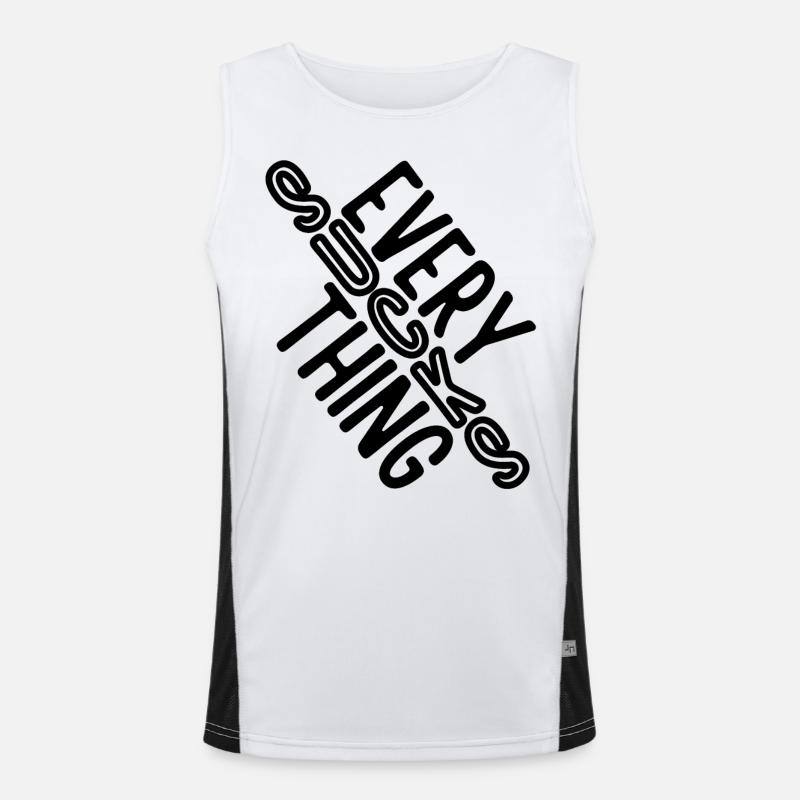 Everything sucks - or does it??? - Men's Functional Contrast Tank Top  - white/black