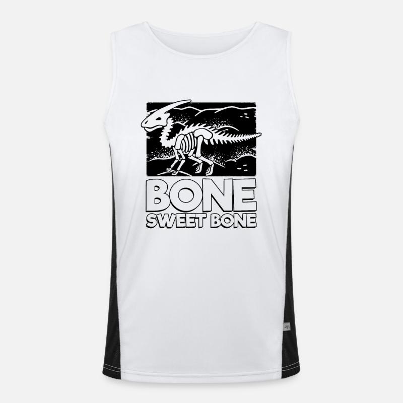 Dinosaur - Men's Functional Contrast Tank Top  - white/black