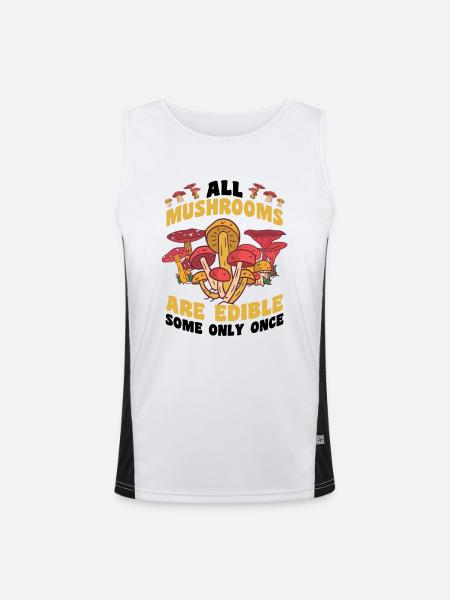 Mushroom picking - Men's Functional Contrast Tank Top  - white/black - Front