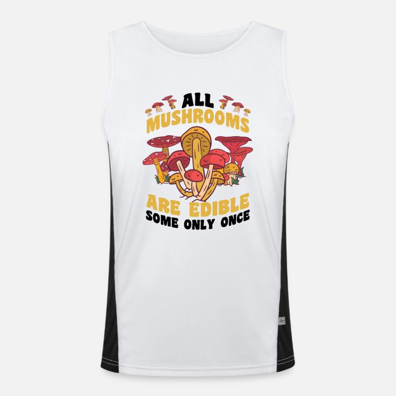 Mushroom picking Men's Functional Contrast Tank Top 