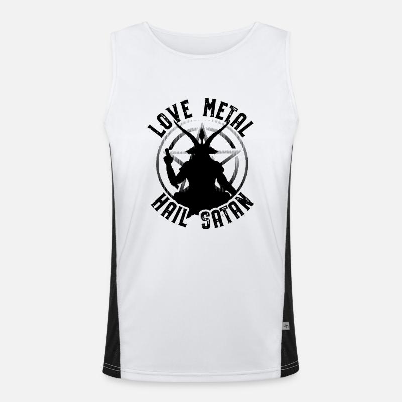 Satanism - Men's Functional Contrast Tank Top  - white/black