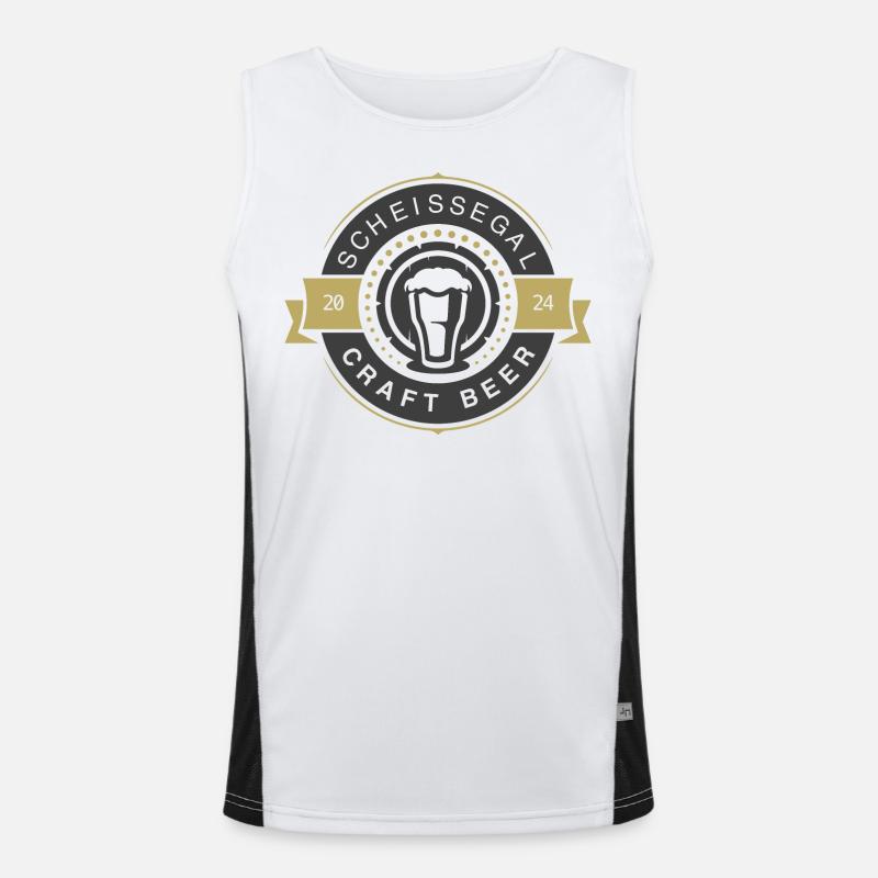 SHIT DOESN'T MATTER - CRAFT BEER - Men's Functional Contrast Tank Top  - white/black