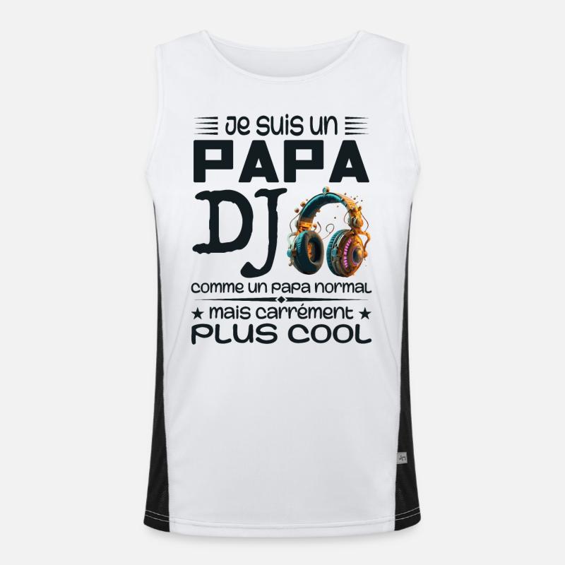 DJ Dad - Papa DJ Geschenk Funktionelles Kontrast-Tank Top für Männer 