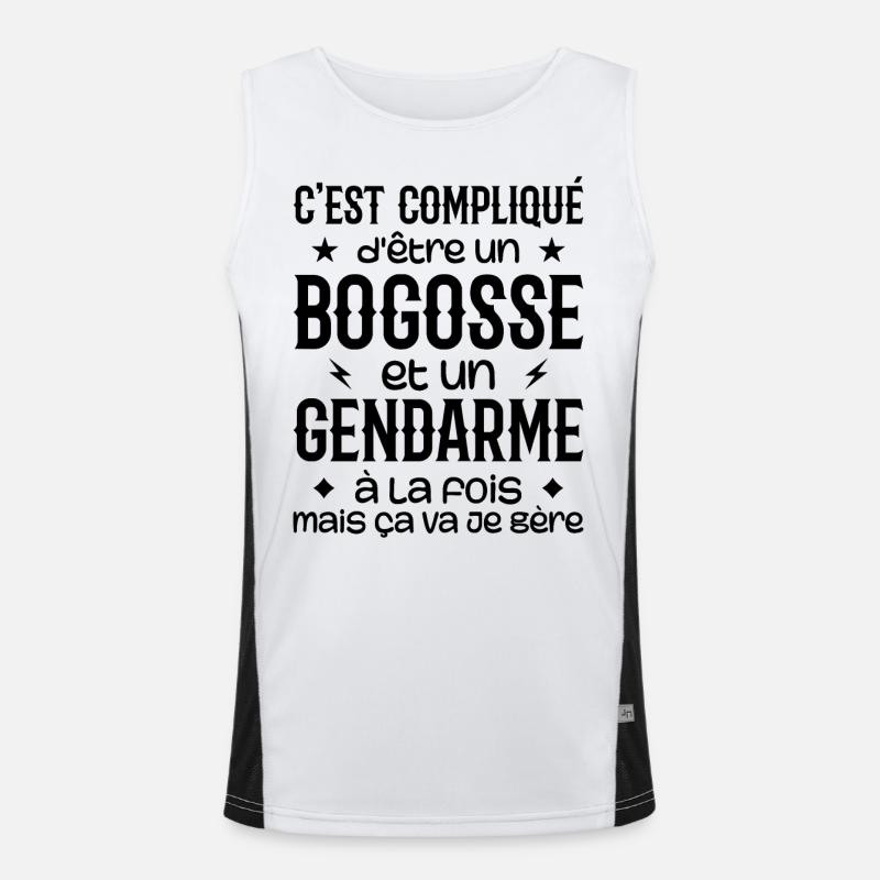 Es ist kompliziert, ein Bogosse und ein Gendarm zu sein Funktionelles Kontrast-Tank Top für Männer 
