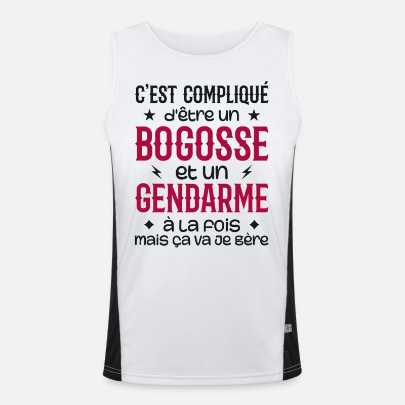 Es ist kompliziert, ein Bogosse und ein Gendarm zu sein Funktionelles Kontrast-Tank Top für Männer 