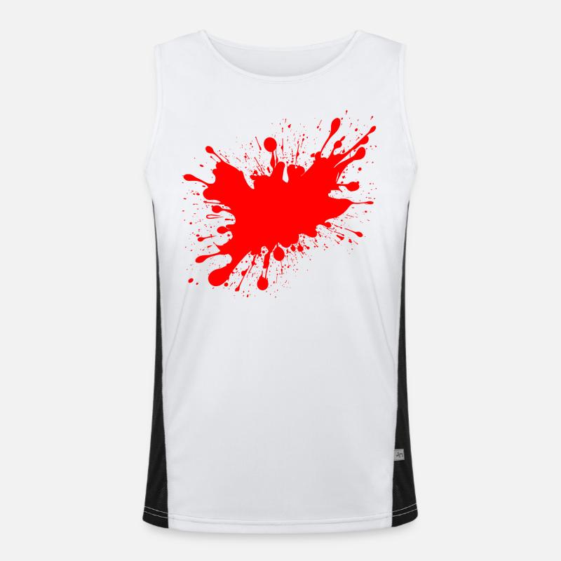 Blutspritzer Horror Geschenk Creepy Funktionelles Kontrast-Tank Top für Männer 