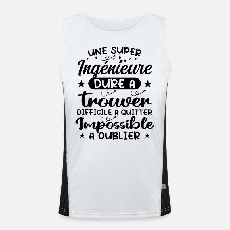 A Super Engineer - Engineer Gift - Men's Functional Contrast Tank Top  - white/black