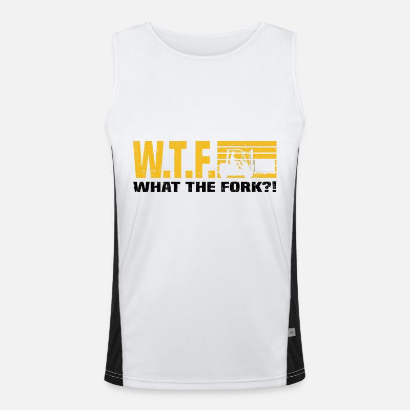 Forklift driver - Men's Functional Contrast Tank Top  - white/black
