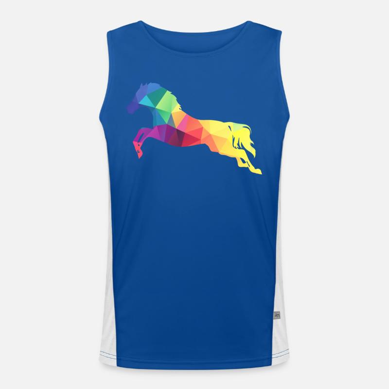 Springendes Pferd Funktionelles Kontrast-Tank Top für Männer 