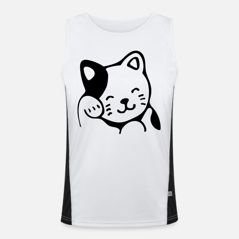 Katze Funktionelles Kontrast-Tank Top für Männer 