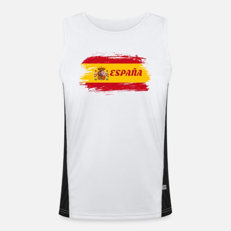 Espagne Drapeau / Cadeau Madrid Barcelone Débardeur respirant contrasté Homme 