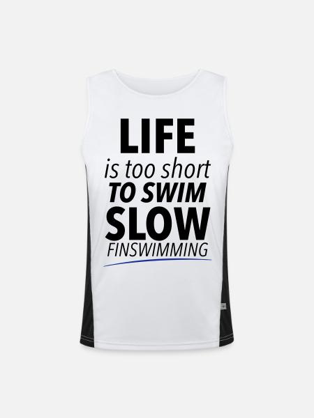 Fine swimming - Men's Functional Contrast Tank Top - white/black