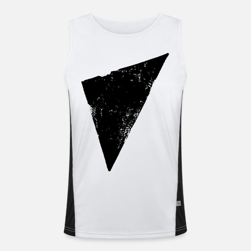 Triangle | Polygon | Triangle - Men's Functional Contrast Tank Top  - white/black