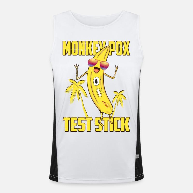Monkey pox test sticks - Men's Functional Contrast Tank Top - white/black