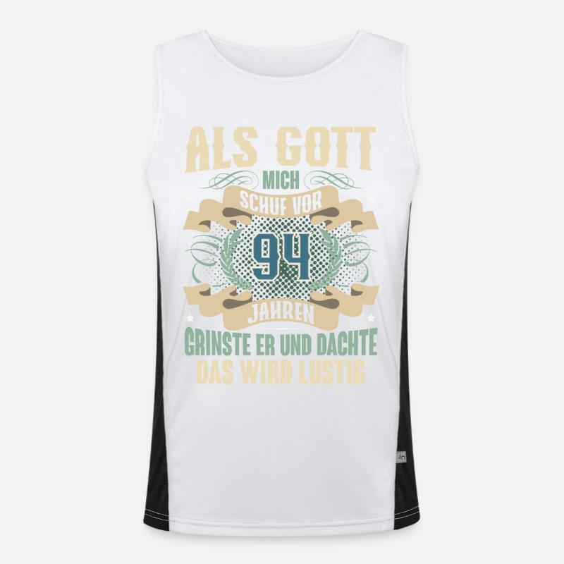 94. Geburtstag Als Gott Mich Schuf Vor Funktionelles Kontrast-Tank Top für Männer 