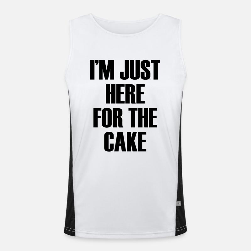 Im Just Here For The Cake Kuchen Funktionelles Kontrast-Tank Top für Männer 