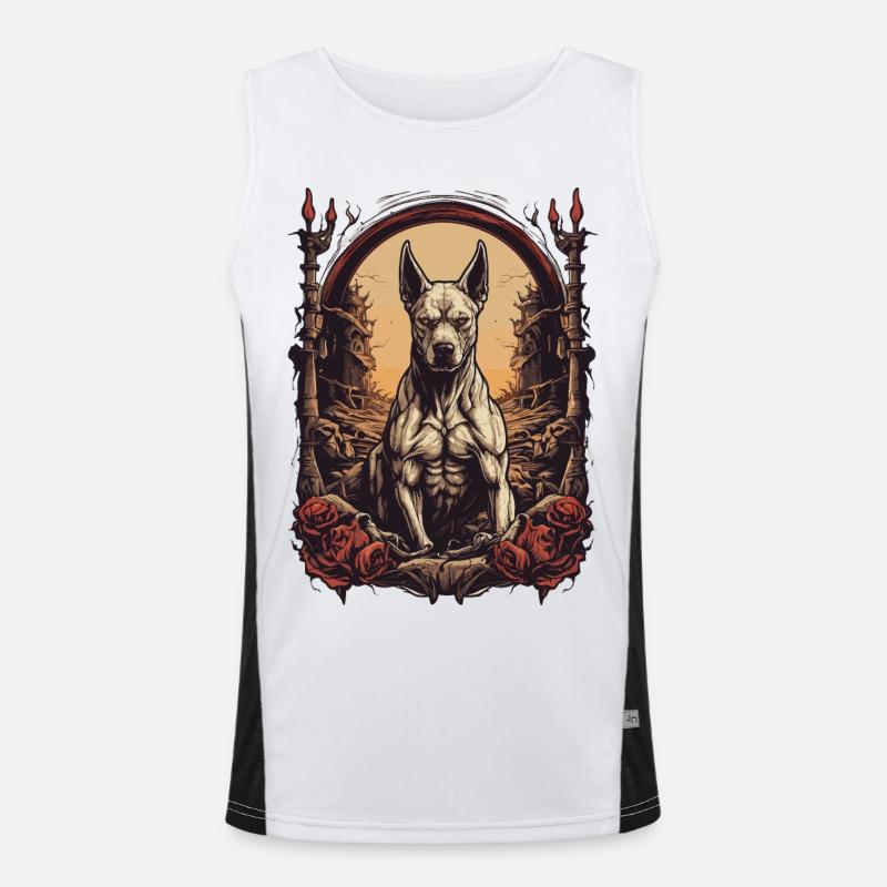 Kampfhund Funktionelles Kontrast-Tank Top für Männer 