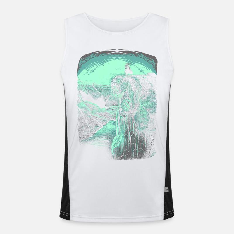 Pulpit Rock - Troll - Norway - Men's Functional Contrast Tank Top  - white/black