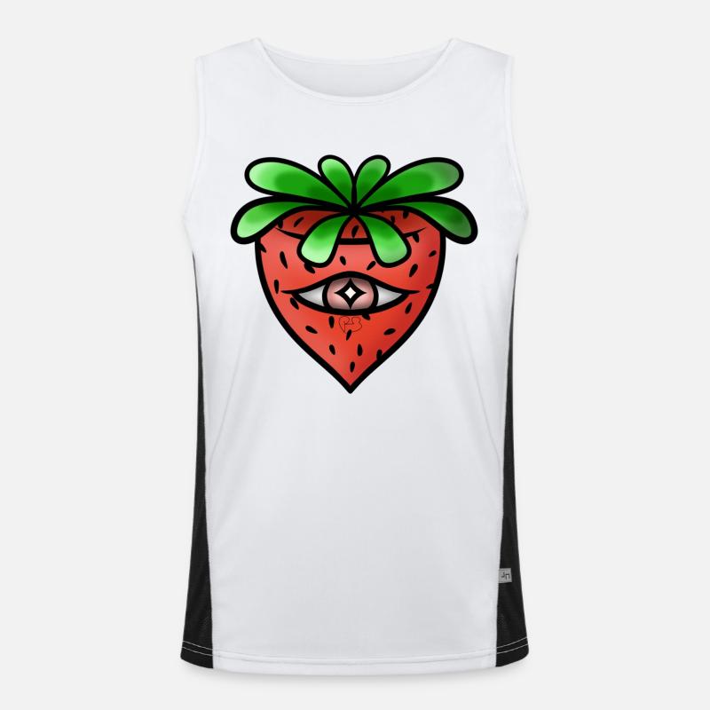 Verfluchte Erdbeere! Funktionelles Kontrast-Tank Top für Männer 