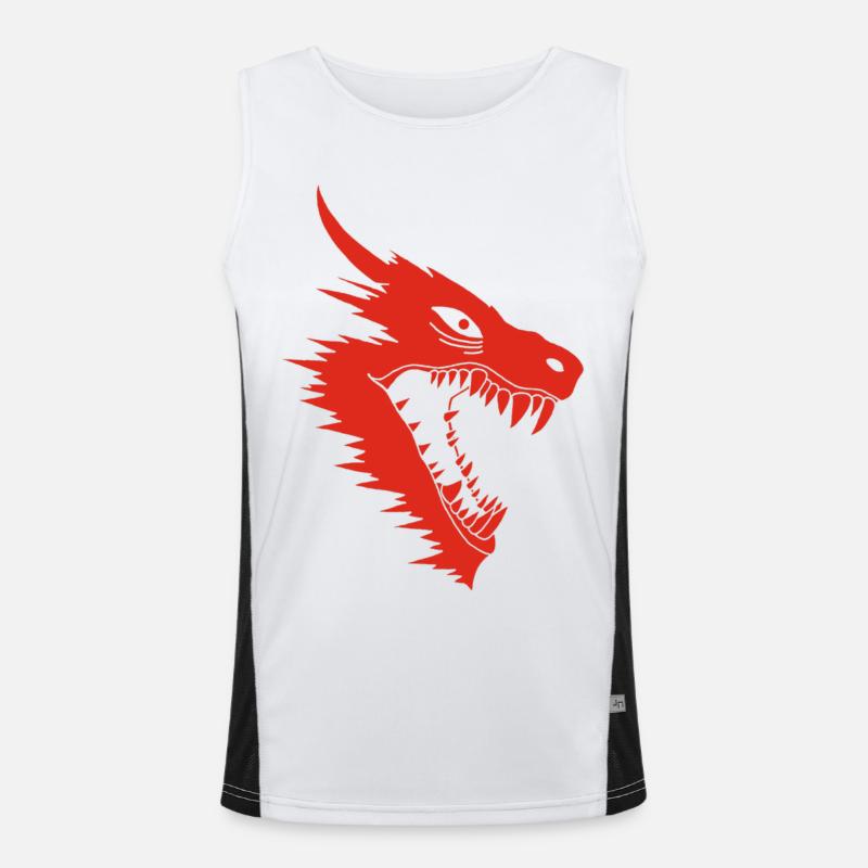 Red Dragon Attack Men's Functional Contrast Tank Top 