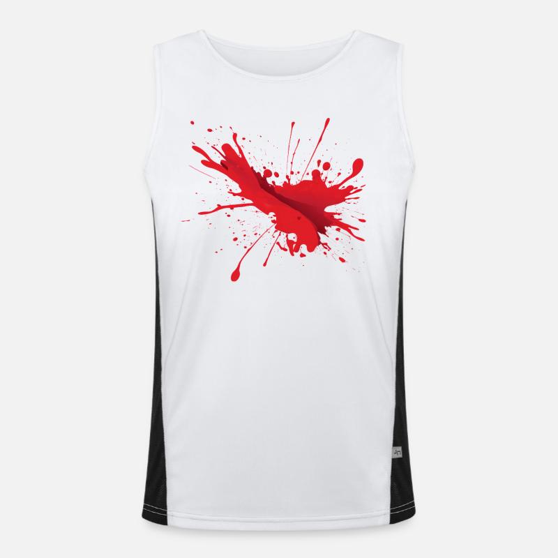 Blut Horror Design witzig Funktionelles Kontrast-Tank Top für Männer 