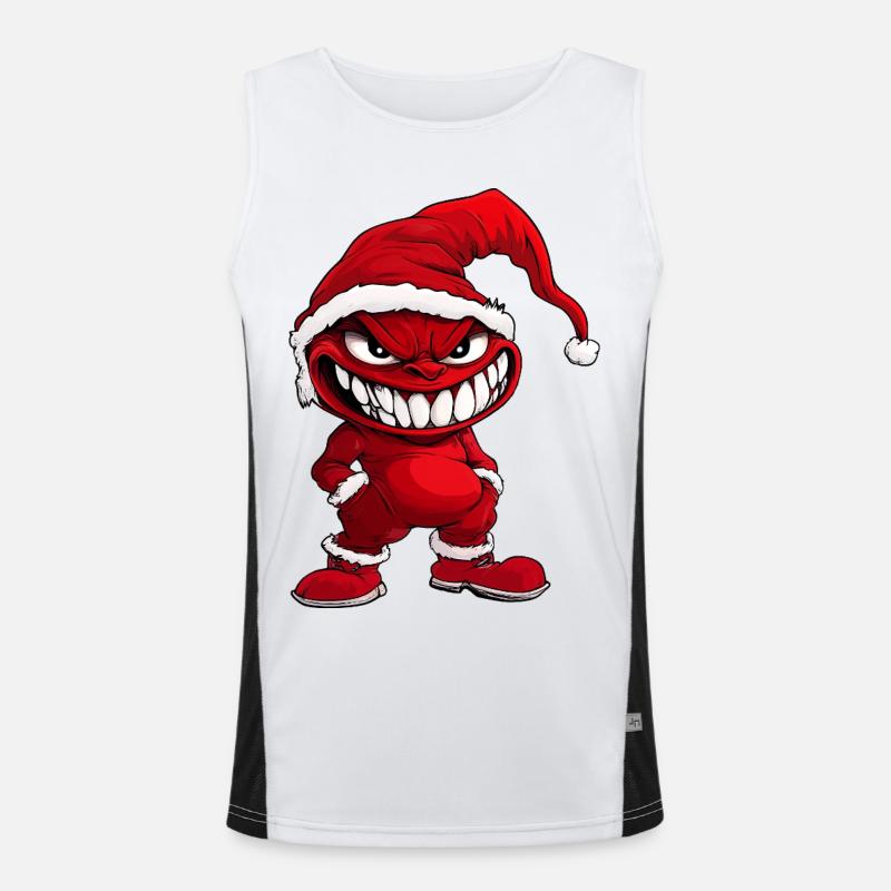 Devil Christmas - Men's Functional Contrast Tank Top  - white/black