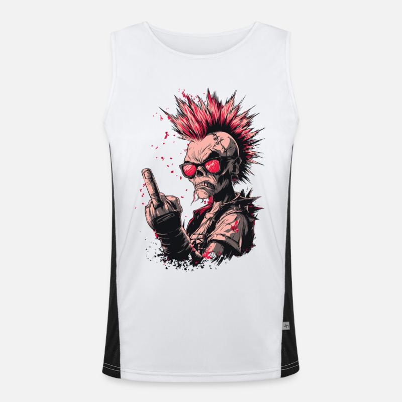 Punk Skeleton Style Débardeur respirant contrasté Homme 