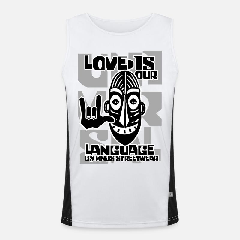Love Is Our Language Graphic Mask Men's Functional Contrast Tank Top 