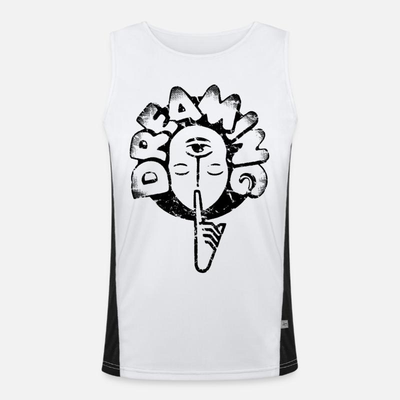 psst ! dreaming Ruhe Erholung Pause used look Funktionelles Kontrast-Tank Top für Männer 