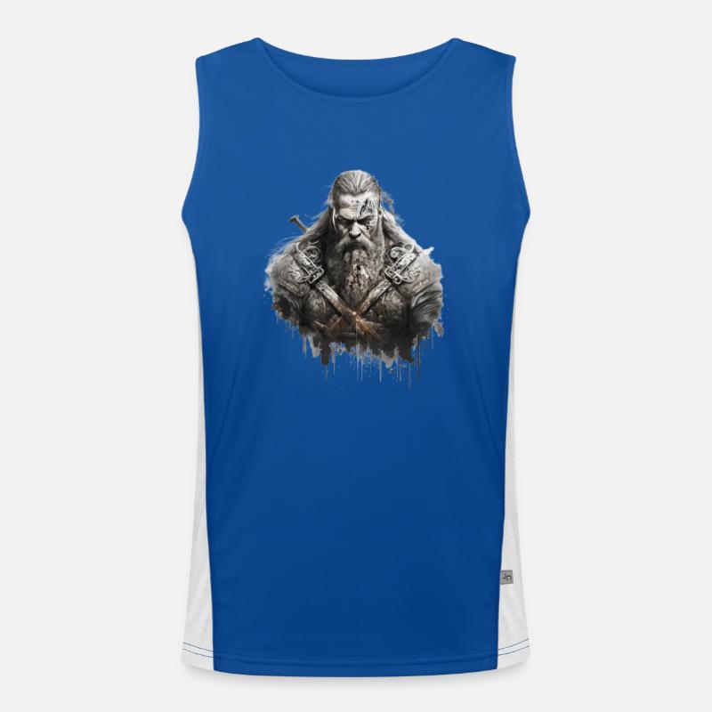 Wikinger Krieger Wikingerzeit Funktionelles Kontrast-Tank Top für Männer 